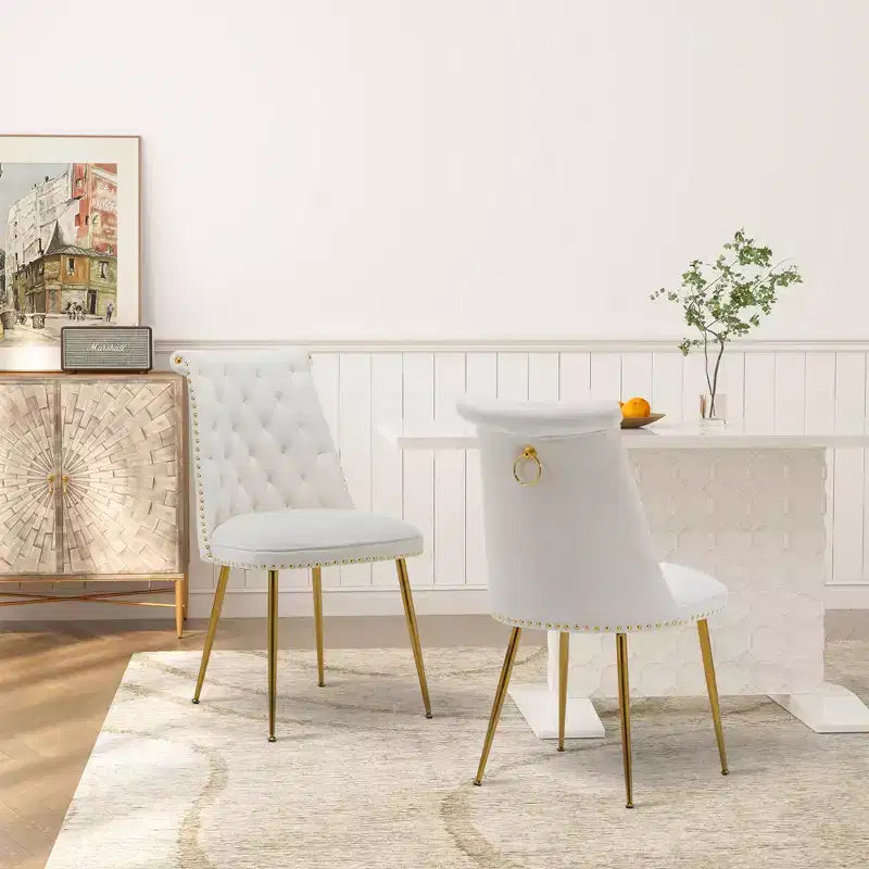 Chaises de salle à manger en velours