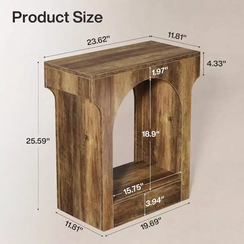 Table d'appoint, Table de chevet en bois avec espace de rangement