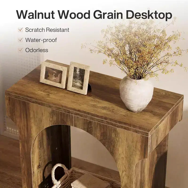 Table d'appoint, Table de chevet en bois avec espace de rangement