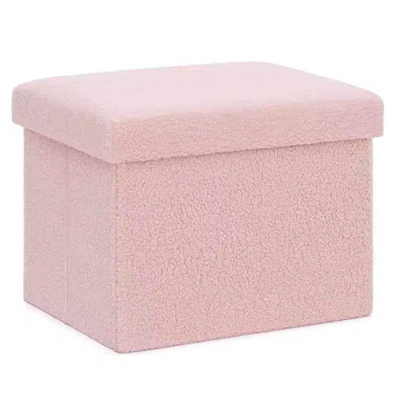 Banc de rangement pliant en fausse fourrure de mouton, pouf coffre à jouets, supporte jusqu'à 150 kg pour chambre et salon