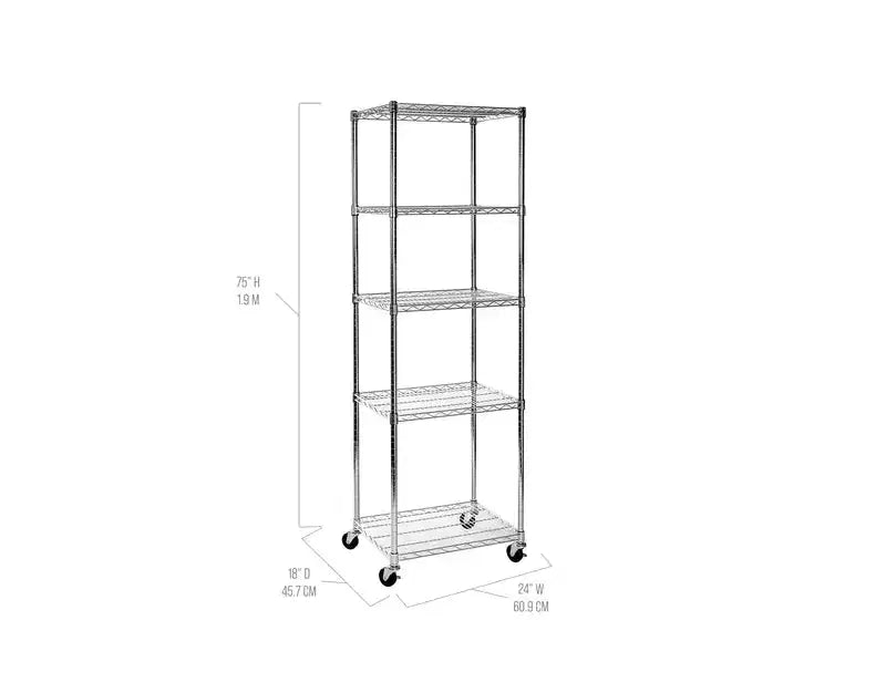 Étagère en acier à 5 niveaux UltraDurable 24 x 18