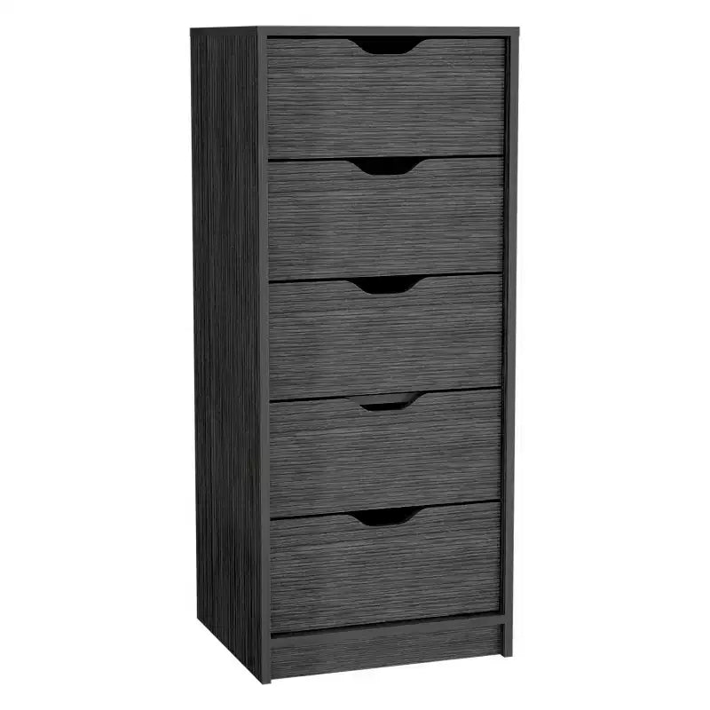 Commode haute et étroite pour chambre à coucher avec 5 tiroirs, commode de rangement, table de chevet avec système coulissant pour placard, chevet, salon, couloir