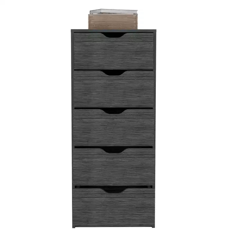 Commode haute et étroite pour chambre à coucher avec 5 tiroirs, commode de rangement, table de chevet avec système coulissant pour placard, chevet, salon, couloir
