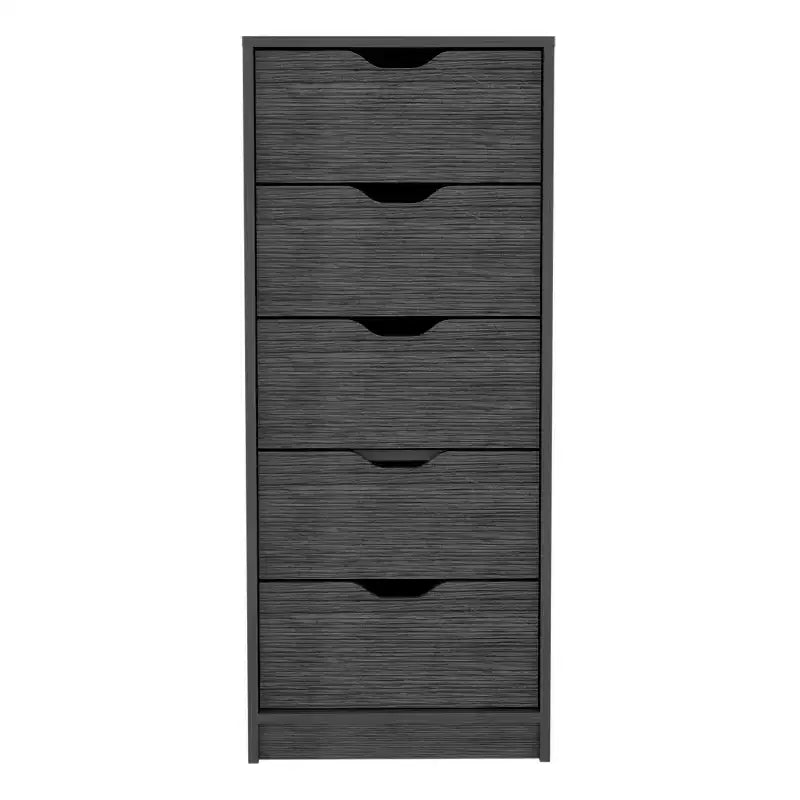 Commode haute et étroite pour chambre à coucher avec 5 tiroirs, commode de rangement, table de chevet avec système coulissant pour placard, chevet, salon, couloir