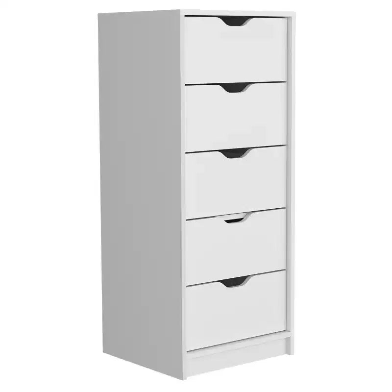 Commode haute et étroite pour chambre à coucher avec 5 tiroirs, commode de rangement, table de chevet avec système coulissant pour placard, chevet, salon, couloir