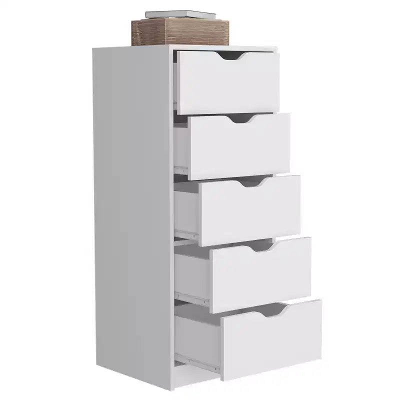 Commode haute et étroite pour chambre à coucher avec 5 tiroirs, commode de rangement, table de chevet avec système coulissant pour placard, chevet, salon, couloir