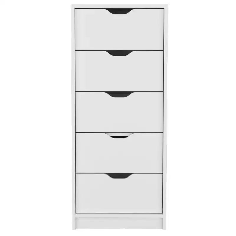 Commode haute et étroite pour chambre à coucher avec 5 tiroirs, commode de rangement, table de chevet avec système coulissant pour placard, chevet, salon, couloir