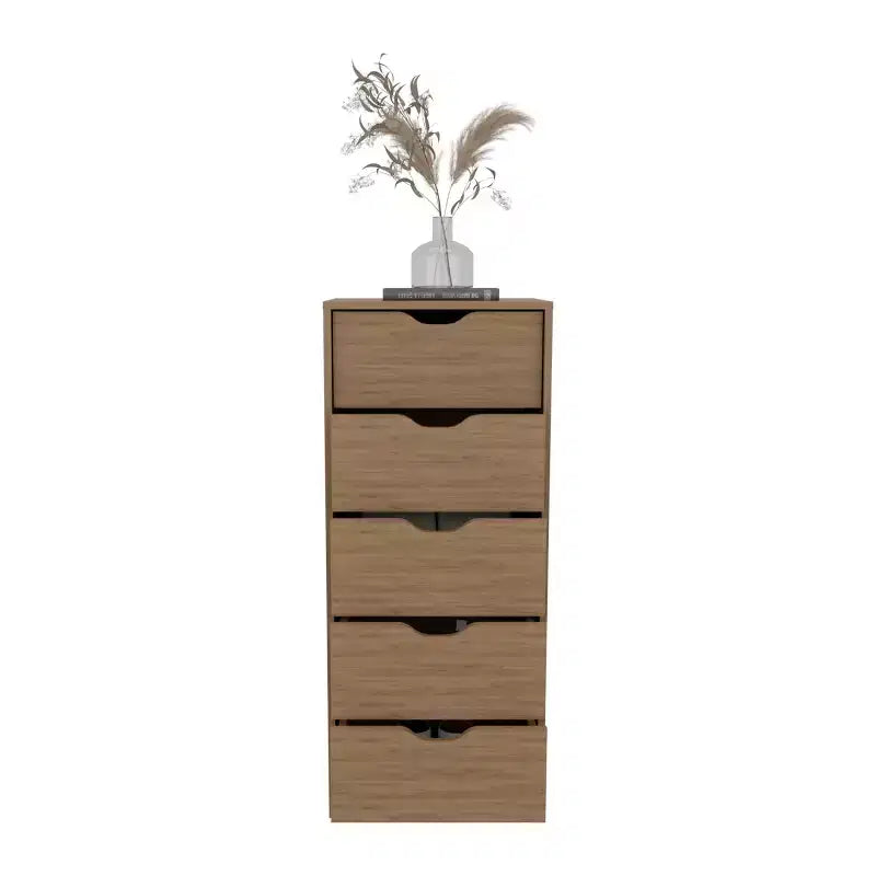 Commode haute et étroite pour chambre à coucher avec 5 tiroirs, commode de rangement, table de chevet avec système coulissant pour placard, chevet, salon, couloir