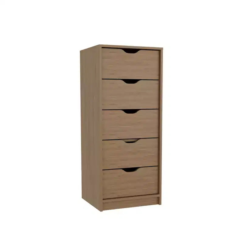Commode haute et étroite pour chambre à coucher avec 5 tiroirs, commode de rangement, table de chevet avec système coulissant pour placard, chevet, salon, couloir