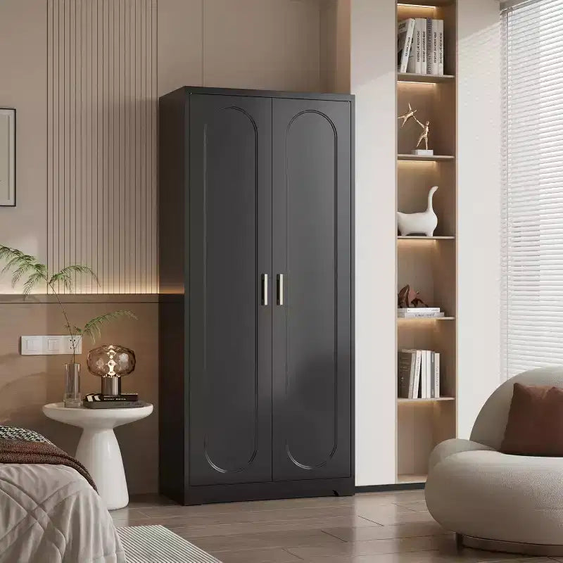 Armoire métallique Vestiaire Casier 180 cm de haut avec tringle Noir Rangement de vêtements