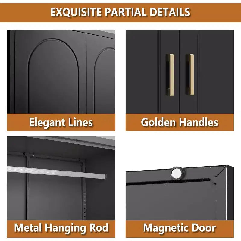 Armoire métallique Vestiaire Casier 180 cm de haut avec tringle Noir Rangement de vêtements