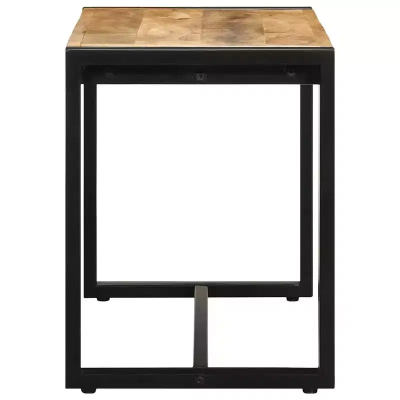 Banc Bois naturel Bois de manguier massif brut, fer