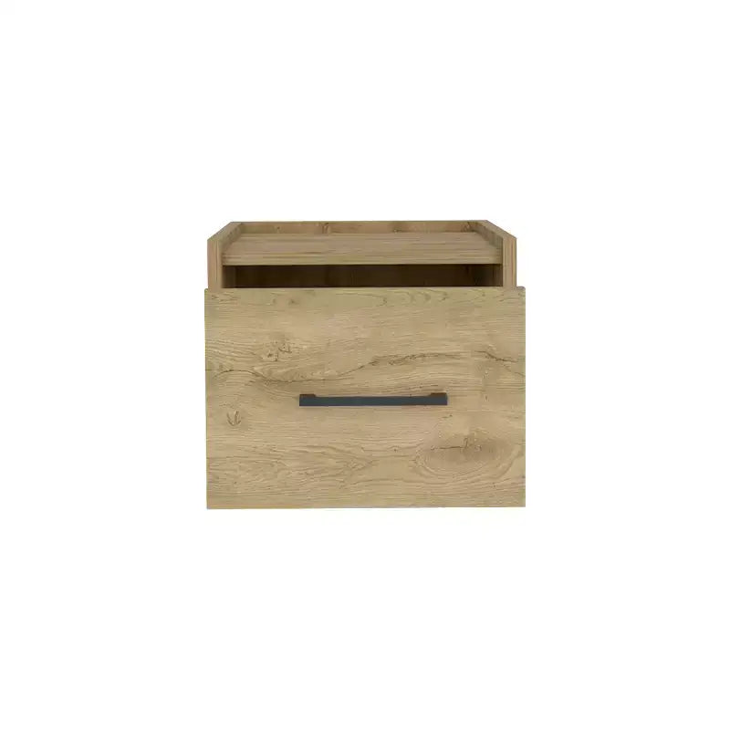 Table de chevet imitation bois beige à un tiroir
