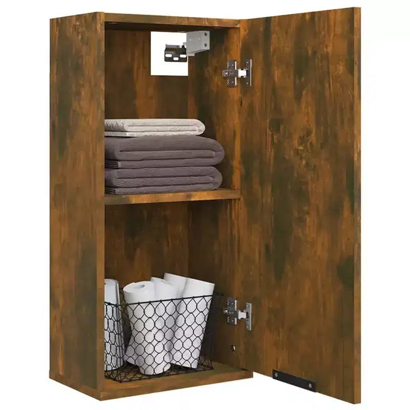 Meuble bas de salle de bain chêne fumé bois d'ingénierie moyen